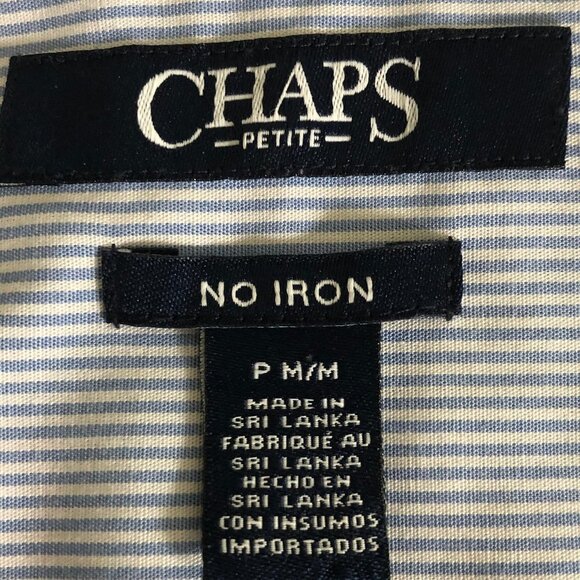 Chaps Petite No-Iron Plaid Button Down Lg Slv Cotton Shirt Blue Pink Wht Sz MP - Picture 9 of 12